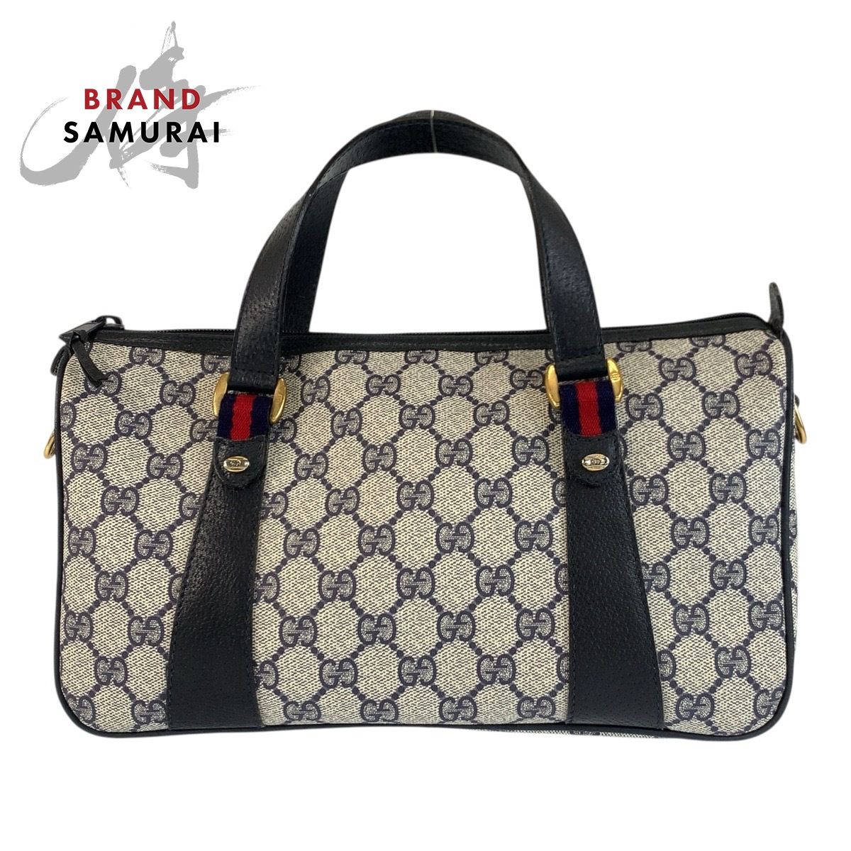 美品 GUCCI グッチ ヴィンテージ シェリーライン グレー GGスプリーム