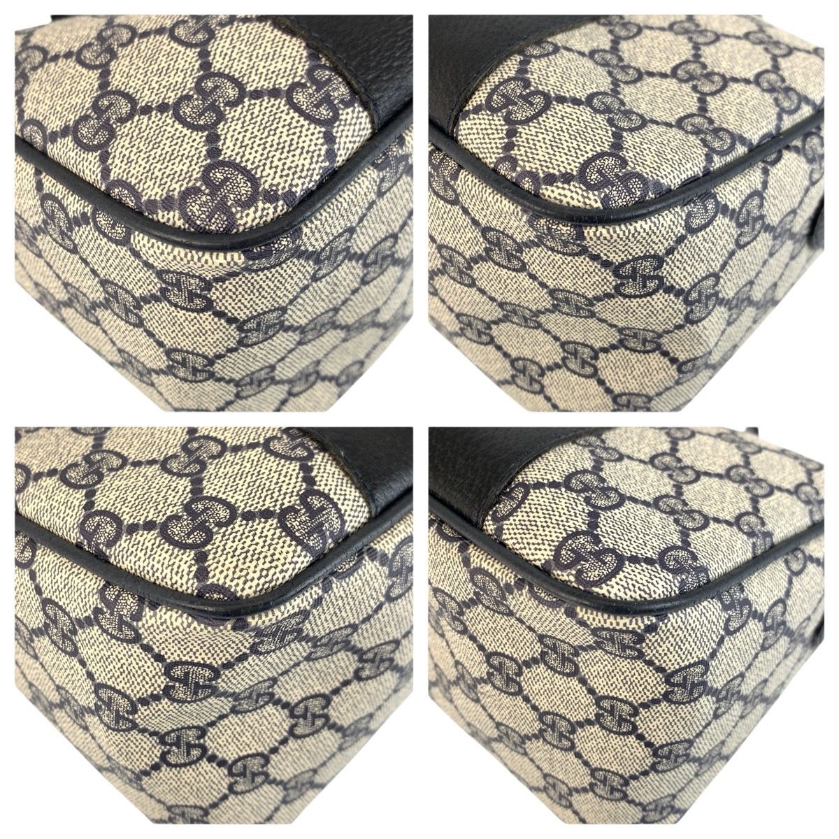 美品 GUCCI グッチ ヴィンテージ シェリーライン グレー GGスプリーム