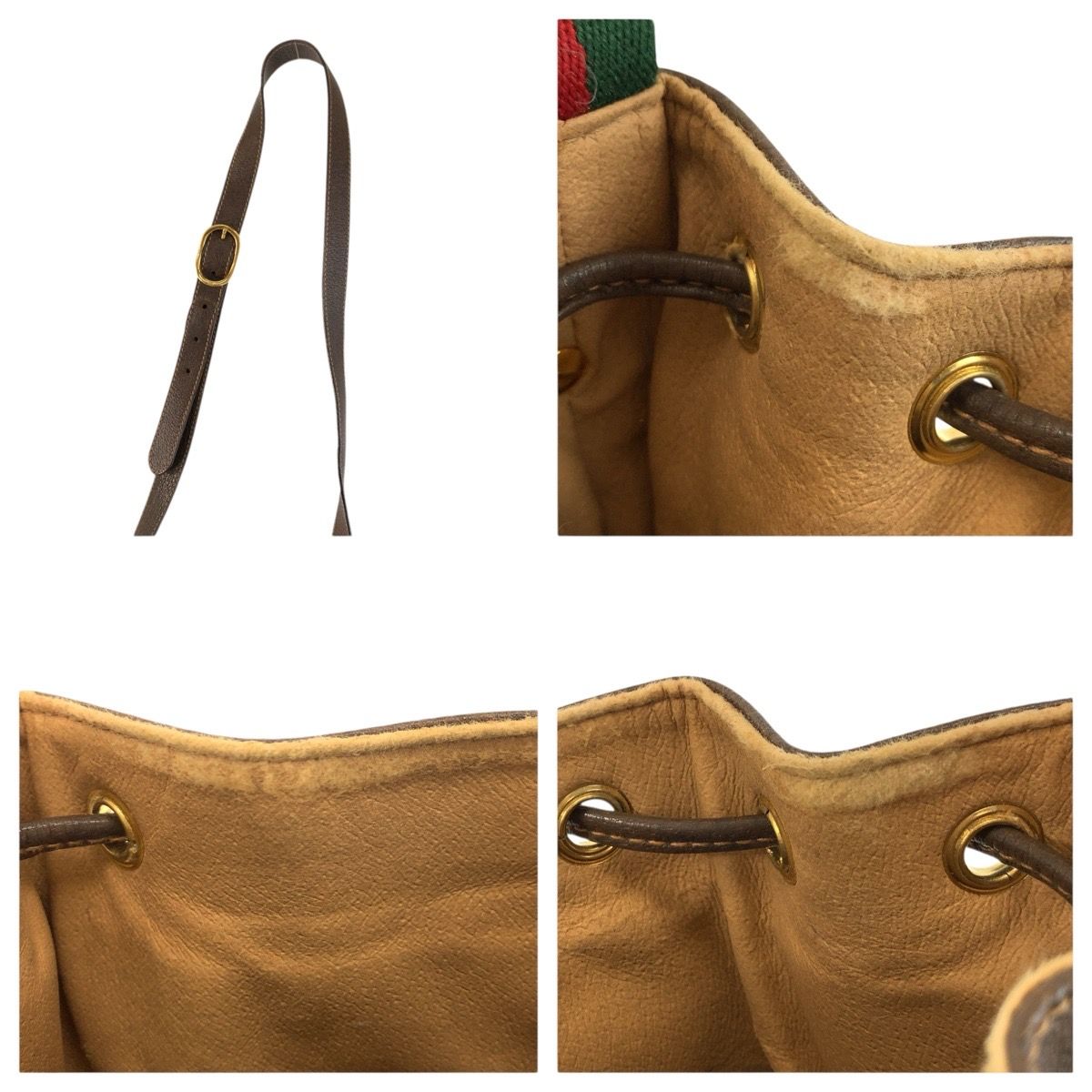 GUCCI グッチ ヴィンテージ シェリーライン ベージュ ブラウン GGスプリームキャンバス /レザー 41 02 018 ショルダーバッグ ポシェット レディース 506808 【中古】 GUCCI グッチ ヴィンテージ シェリーライン ベージュ ブラウン GG