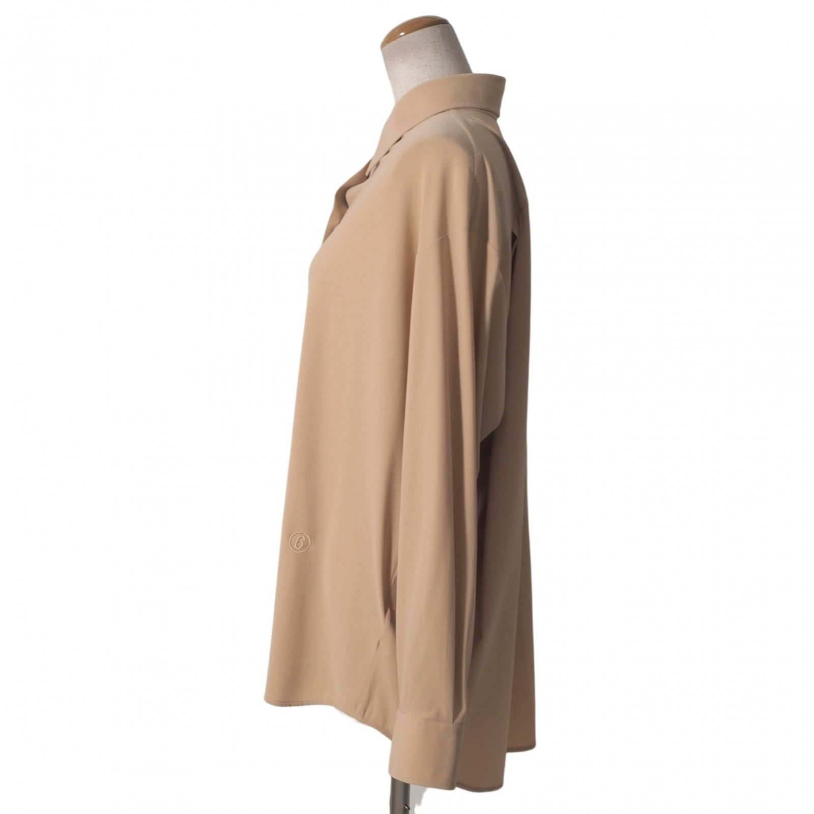 □美品 MM6 メゾンマルジェラ 21SS ストレッチ シャツ 38 ベージュ 