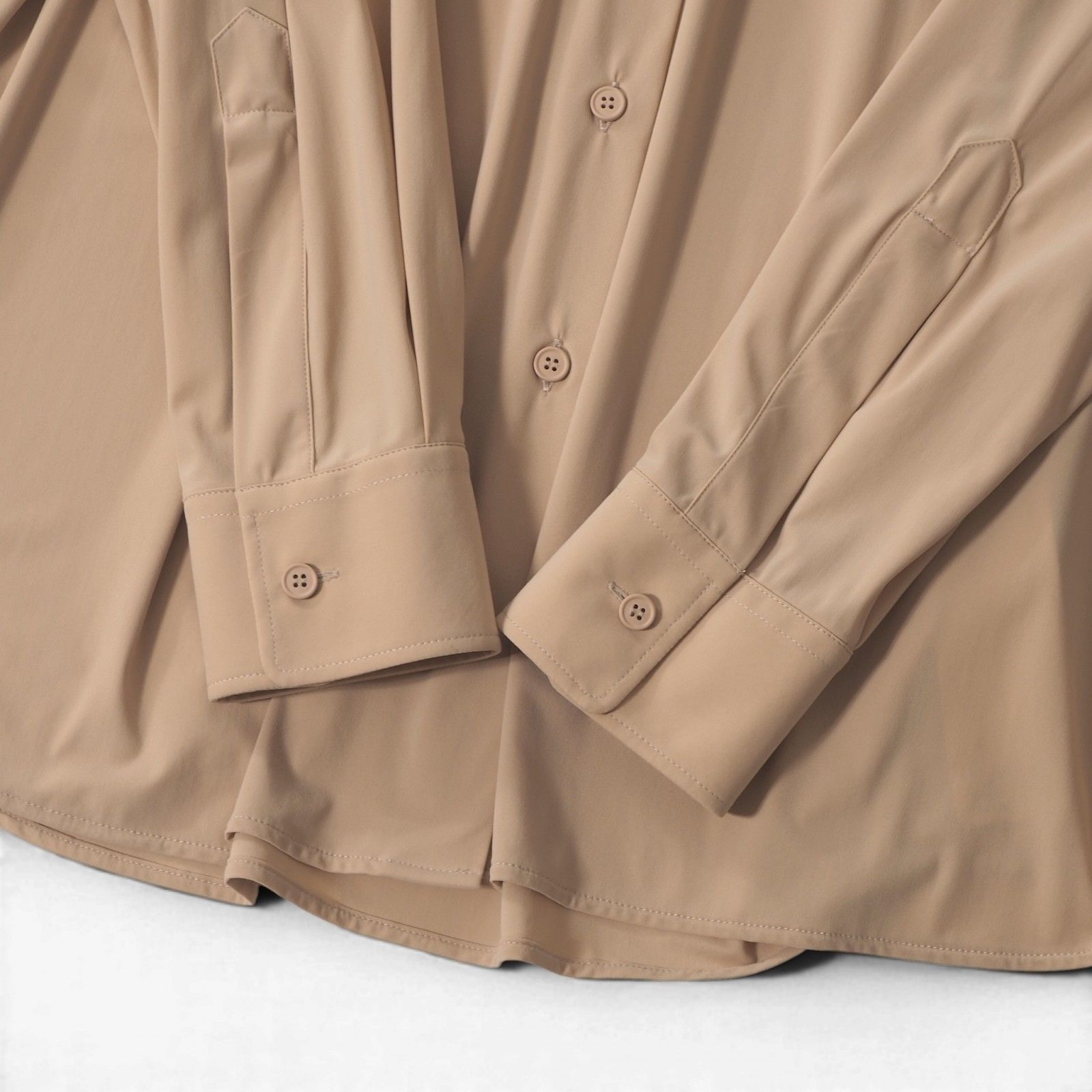 □美品 MM6 メゾンマルジェラ 21SS ストレッチ シャツ 38 ベージュ 