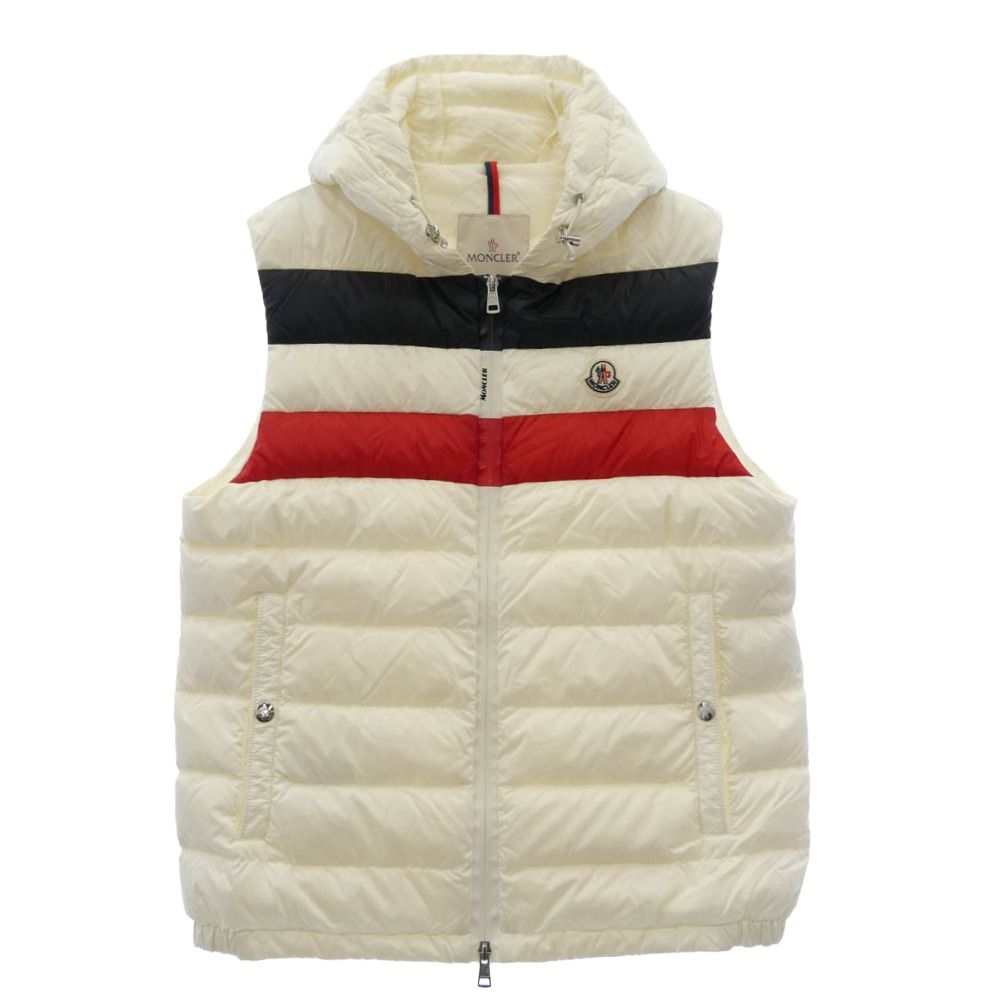 MONCLER モンクレール F10911A1140 C0453 モンクレールジャパンタグ TIMOTHE GILET ワッペン フーデッド ダウンベスト ホワイト系 3【中古】