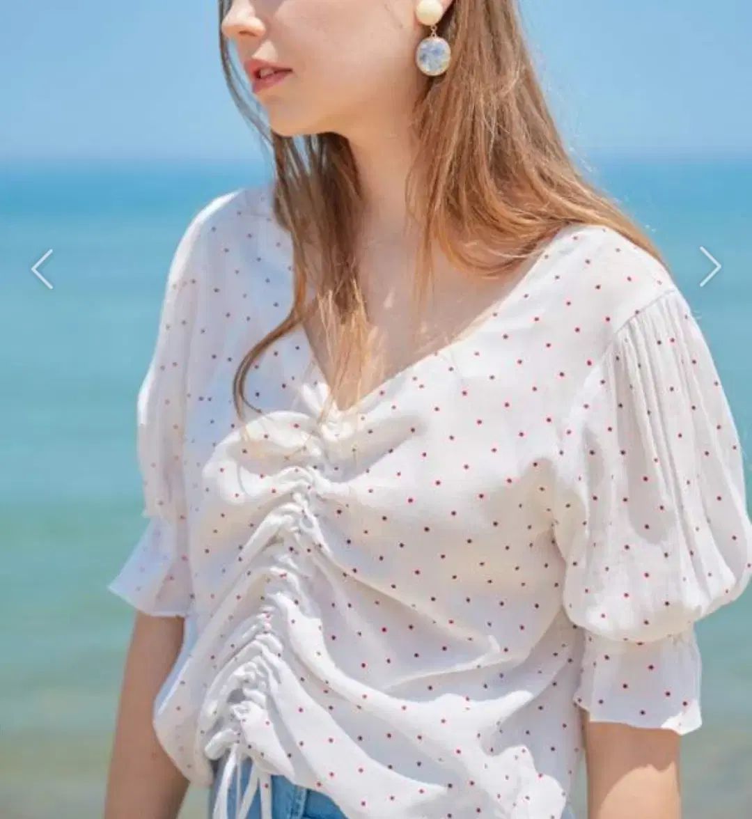 モンツ(MONTS) ドット シャーリングブラウス 55-66 新品