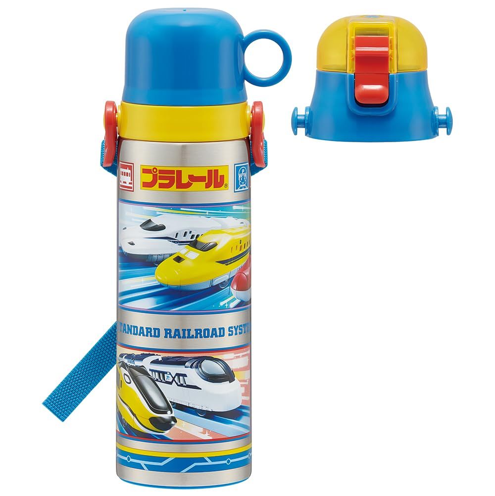 スケーター(Skater) 子供用 2way ステンレス 水筒 直飲み 580ml コップ飲み 570ml プラレール 24 子供に優しい軽量タイプ 男の子 かっこいい SKDC6-A [2way 580ml] [570 ml]