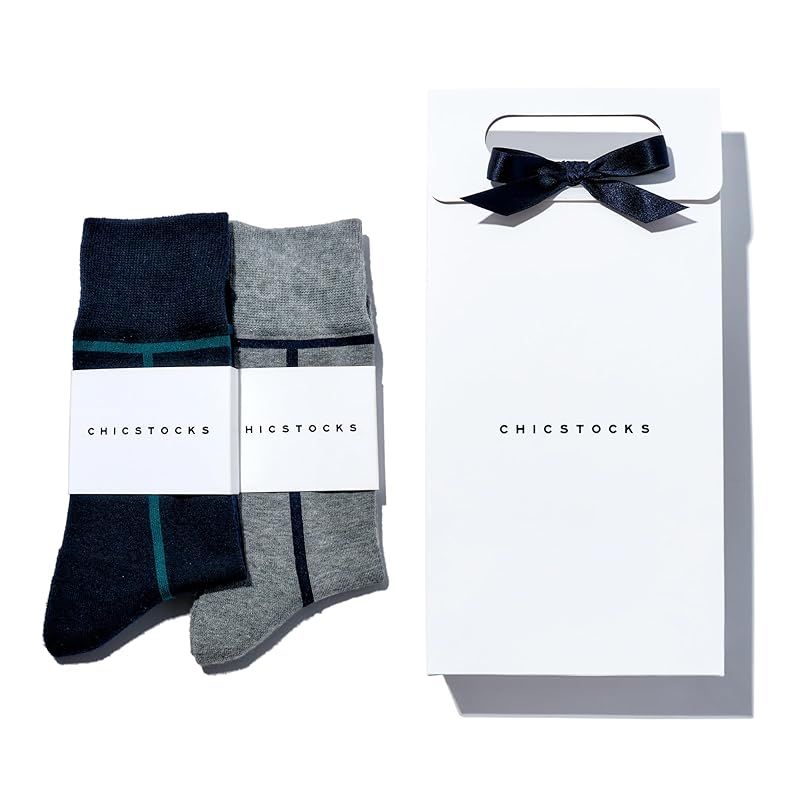 [CHICSTOCKS] シックストックス 公式【奈良で編む日本製靴下】ソックス メンズ 靴下 レディースギフト 誕生日 プレゼント 男性 22-28cm 2足入りギフトバッグ 1