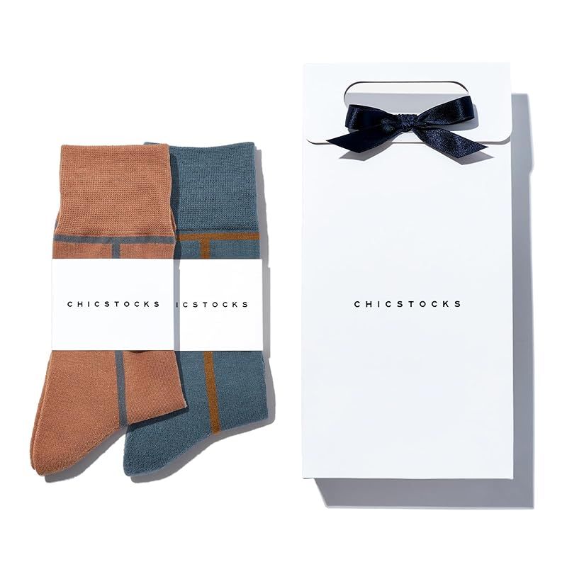 [CHICSTOCKS] シックストックス 公式【奈良で編む日本製靴下】ソックス メンズ 靴下 レディースギフト 誕生日 プレゼント 男性 22-28cm 2足入りギフトバッグ(L,LINE トラッド) 0