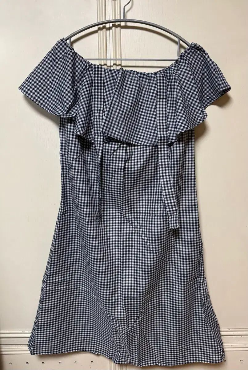 (1回着用)MLM Label チェック オフショルダー ワンピース S