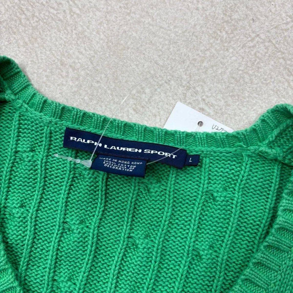 ‼️希少 マカロングリーンポニー ラルフローレン ケーブル 半袖 ニット　2182 POLO RALPH LAUREN（ニット/セーター ・ グリーン・カーキ/緑色系）の