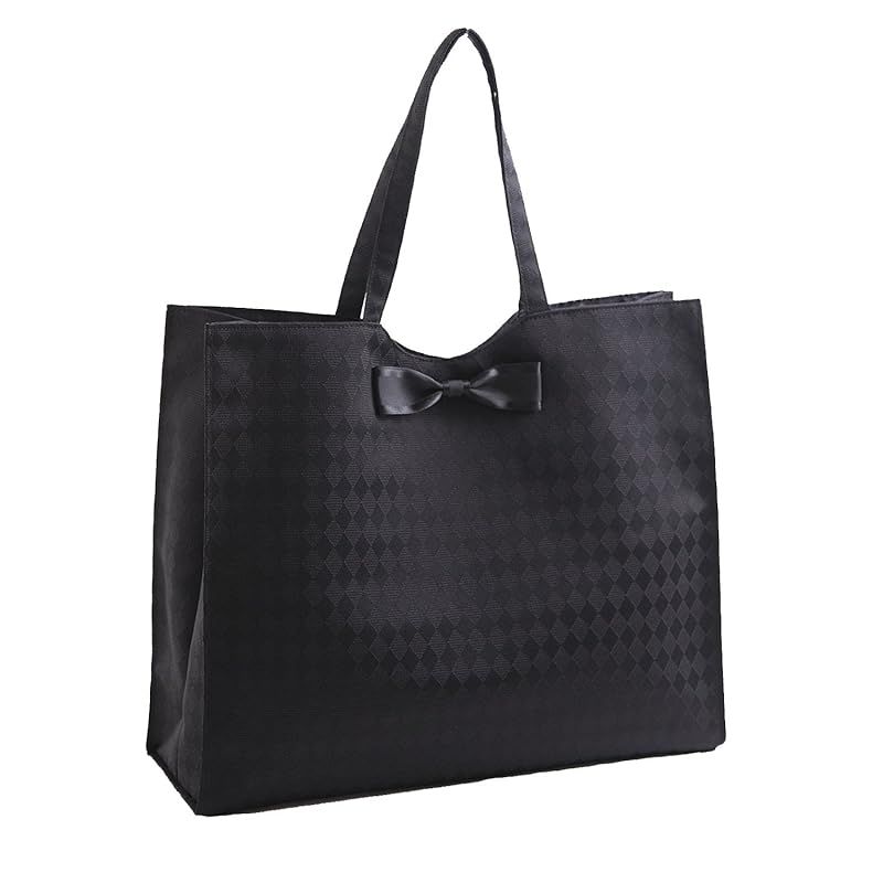 【新品】 [アウローラ] チェックリボンサブバッグ A4対応 日本製 慶弔両用 撥水 はっ水 ツインポケット・なめらか持ち手改良新型 ブラックフォーマル フォーマルバッグ 結婚式 お受験 学校行事 0