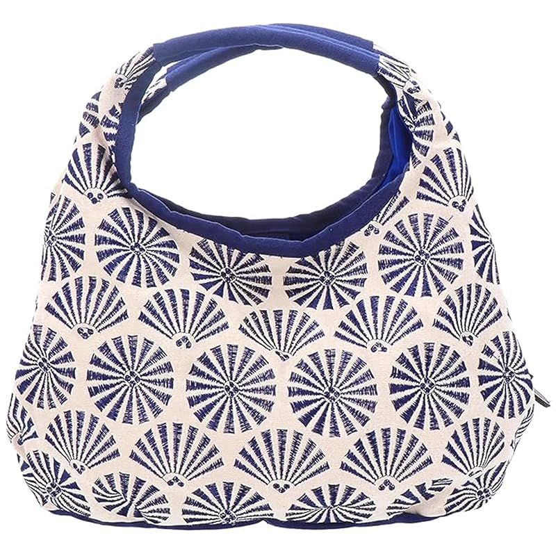 【新品】 [Styleneo] トートバッグ レディース ラウンドバッグ 30×20cm 手提げバッグ 和装バッグ ミニトート (松アイボリー) 0