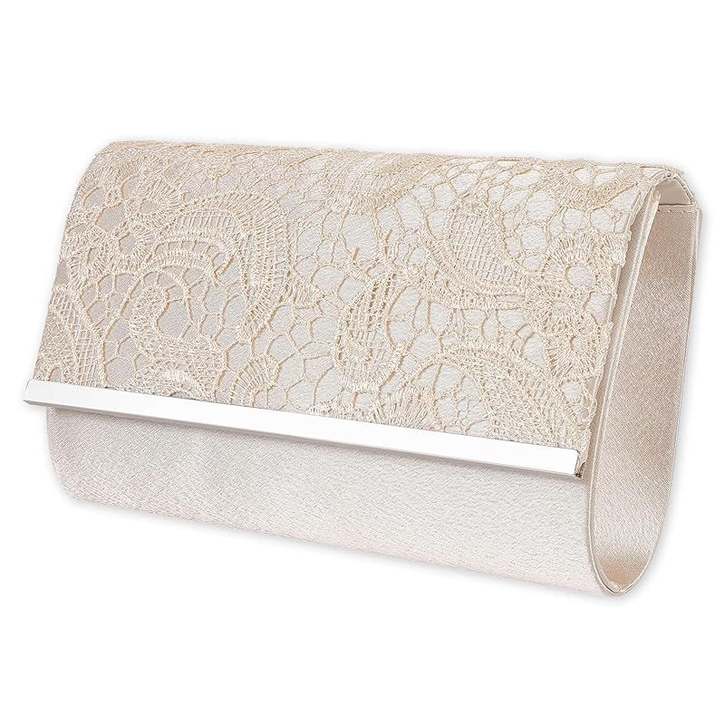 【新品】 [REOTTI] パーティーバッグ フォーマルバッグ クラッチバッグ 結婚式 冠婚葬祭 レース 刺繍 シャンパンゴールド 0