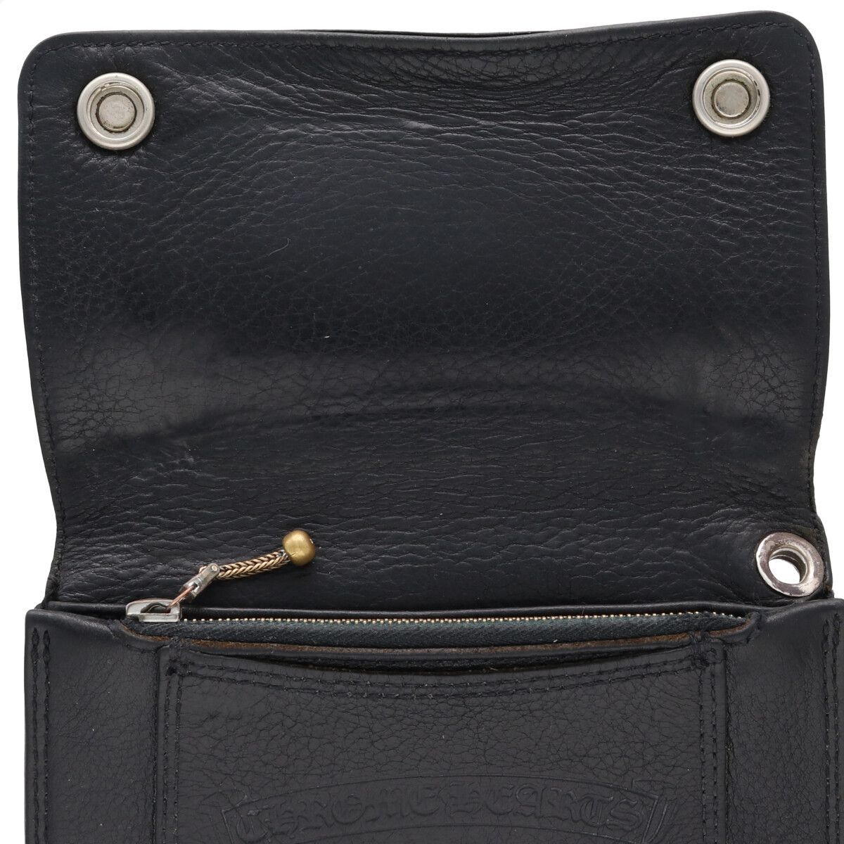 中古】 CHROME HEARTS クロムハーツ 1ZIPウォレット フローラルボタン