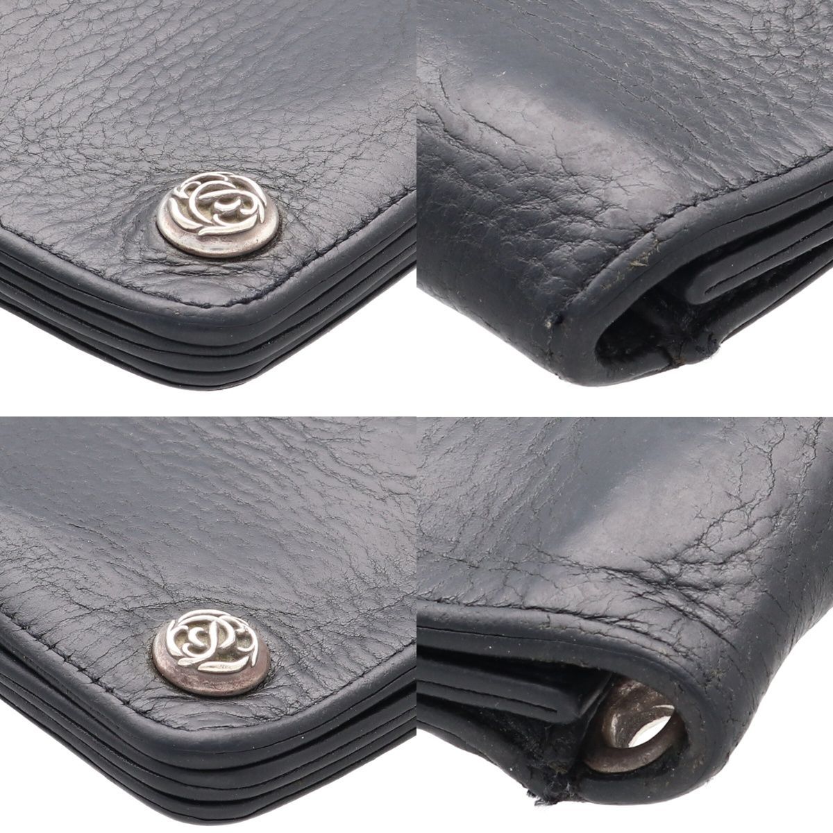 中古】 CHROME HEARTS クロムハーツ 1ZIPウォレット フローラルボタン 
