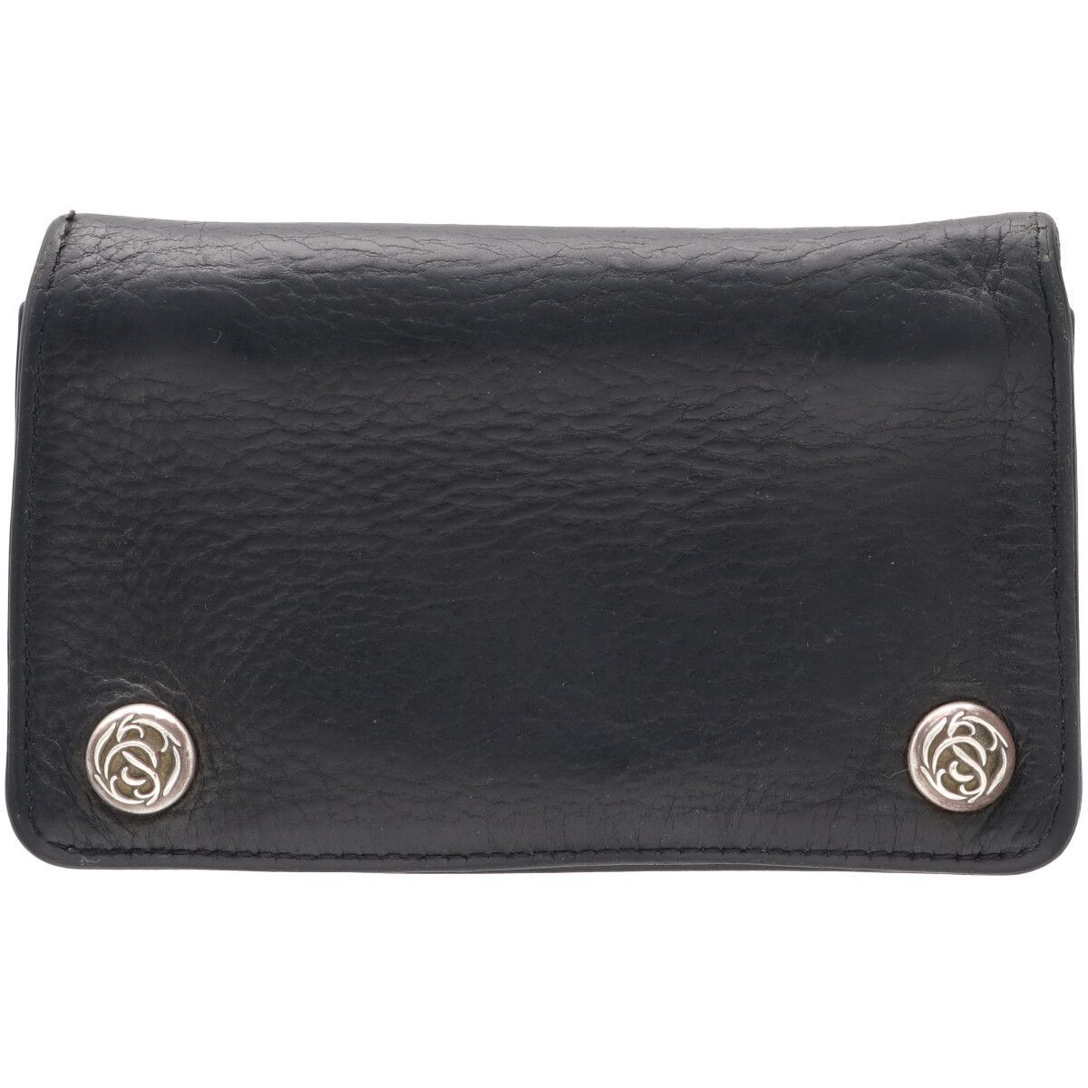 中古】 CHROME HEARTS クロムハーツ 1ZIPウォレット フローラルボタン