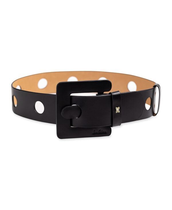 【送料無料】 サムエデルマン レディース ベルト アクセサリー Womens Perforated Leather Belt with Leather Covered Buckle Black