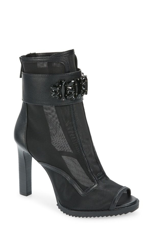 カール ラガーフェルド レディース シューズ ブーツ・レインブーツ KARLAGERFELD PARIS Blayze Peep Toe Bootie Black ブラック