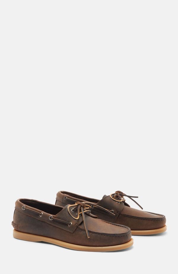 スカロッソ メンズ シューズ スリッポン・ローファー SCAROSSO Jude Boat Shoes Brown Nubuck ブラウン