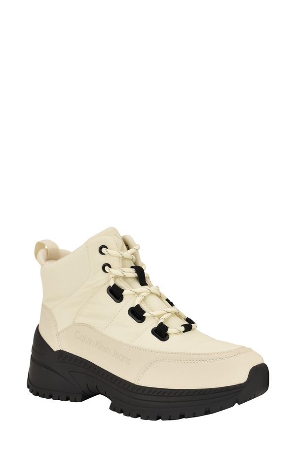 カルバンクライン レディース シューズ ブーツ・レインブーツ キルティング Calvin Kleinoanne Quilted Winter Boot Ivory アイボリー