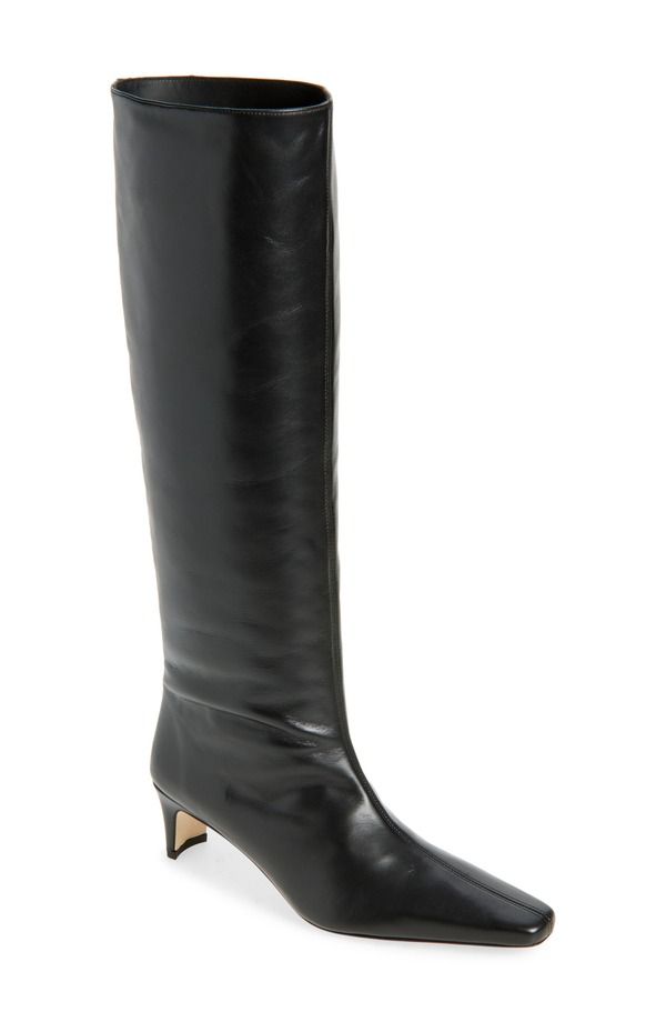 スタウド レディース シューズ ブーツ・レインブーツ STAUD Wally Knee High Boot Black Leather ブラック
