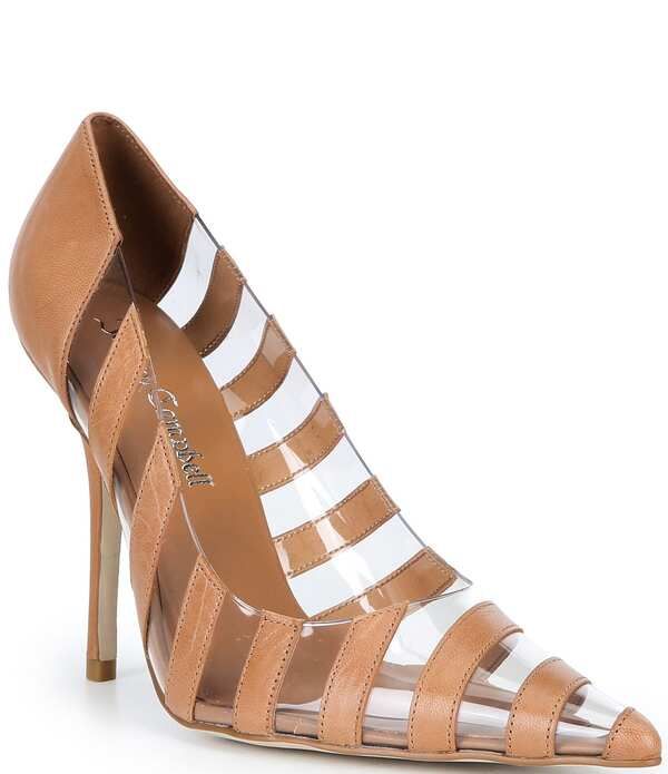 ジェフリー キャンベル レディース シューズ ヒール Jeffrey Campbell Opaque Clear Stripe Pumps Tan Clear タン