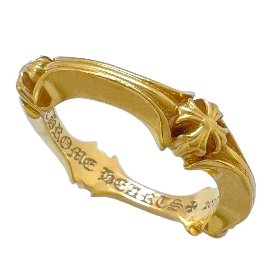 CHROME HEARTS クロムハーツ リング プラスアンドボーン 22K YG イエローゴールド 10号 指輪