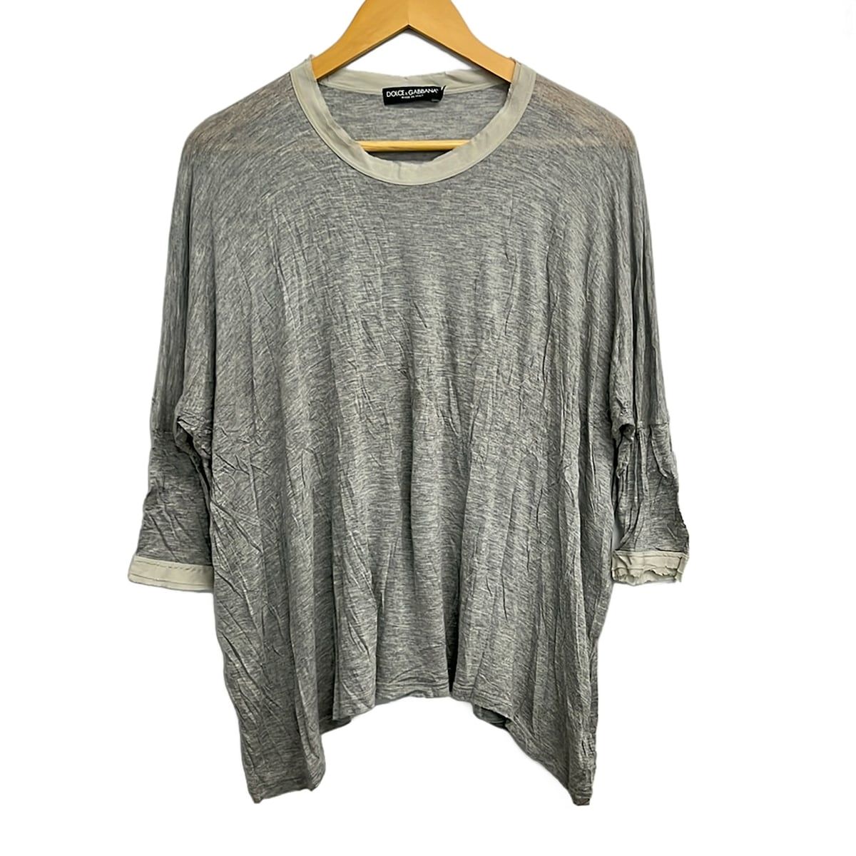 DOLCE&GABBANA(ドルチェアンドガッバーナ) 長袖Tシャツ サイズ36 S メンズ - グレー×ダークグレー クルーネック