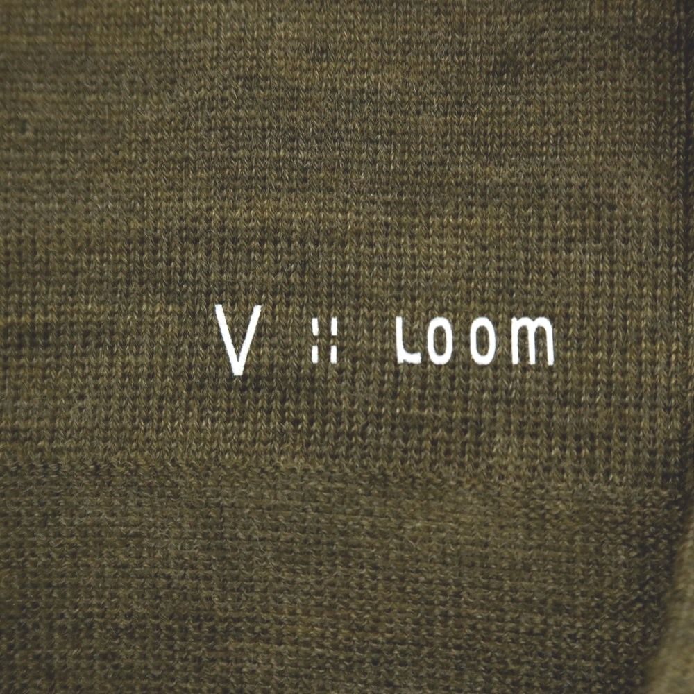 【新品】ヴィルーム V::loom ハイゲージ エクストラファインメリノウール モックネック 半袖 プルオーバーニット オリーブ【サイズL】【メンズ】