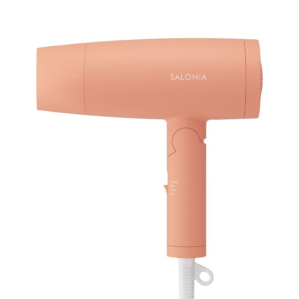 [2023年秋冬限定] SALONIA サロニア | スピーディーイオン ドライヤー 【シンフォニーオレンジ】 ヘアドライヤー 大風量 速乾 軽量 マイナスイオン 折り畳み式 冷温3段階調整 SL-013SO/