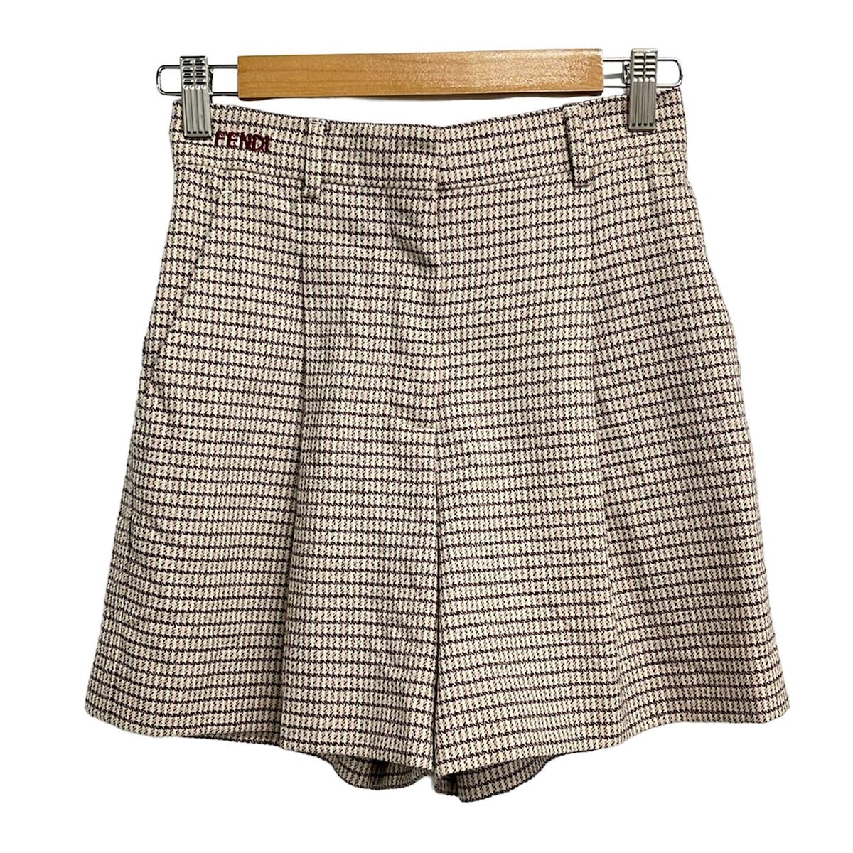 FENDI(フェンディ) ショートパンツ サイズ38 S レディース美品 - 12CPF-18-1043/FR6168 A5GW ピンク×アイボリー×ボルドー ウール