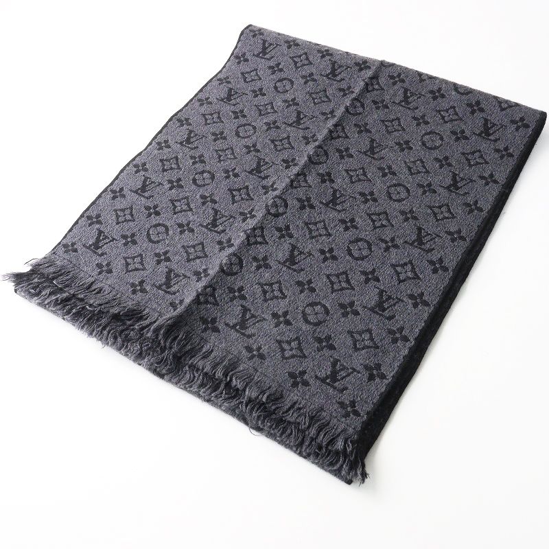 JPタグ 定価82500円 ルイ ヴィトン LOUIS VUITTON M78526 モノグラム クラシック マフラー グレー┃//ストール【2400014950496】