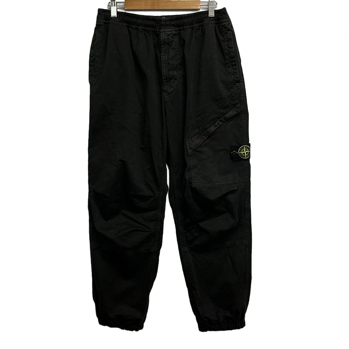ストーンアイランド　黒　パンツ　36サイズ　66156318WN STONE ISLAND (ストーンアイランド) ストレッチコットン ロゴ ジョガー