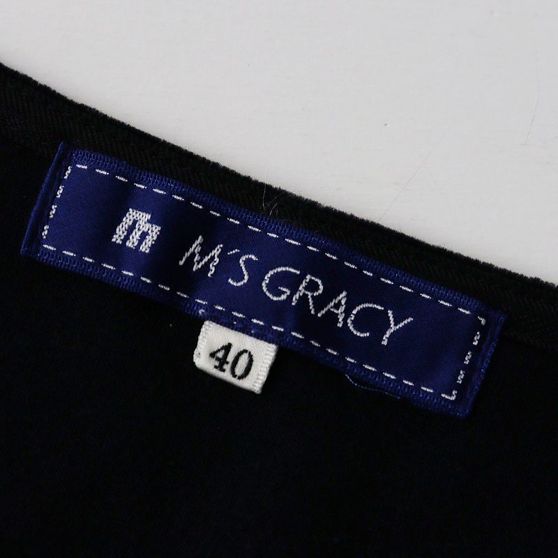 エムズグレイシー M'S GRACY 花柄 ベロア カットソー 半袖Tシャツ 40