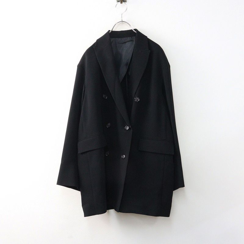 未使用 2025AW エーピーストゥディオ AP STUDIO DOUBLE BREASTED JACKET ダブルブレストジャケット 38｜ブラック【2400014913415】