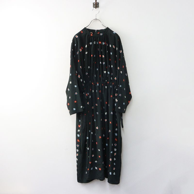 定価65450円 24AWジェーンマープル Jane Marple Dans Le Salon Playing cards gather dress ギャザードレス M ブラック／ 【2400014955590】
