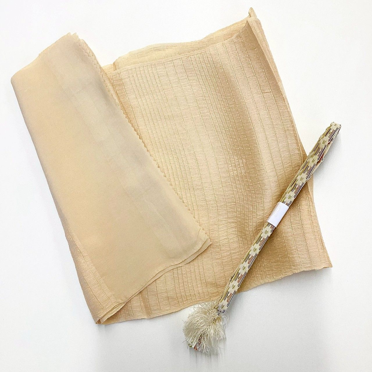 ［7882］帯締め 帯揚げ セット 夏物 舞花文様 正絹 着物 帯絞め
