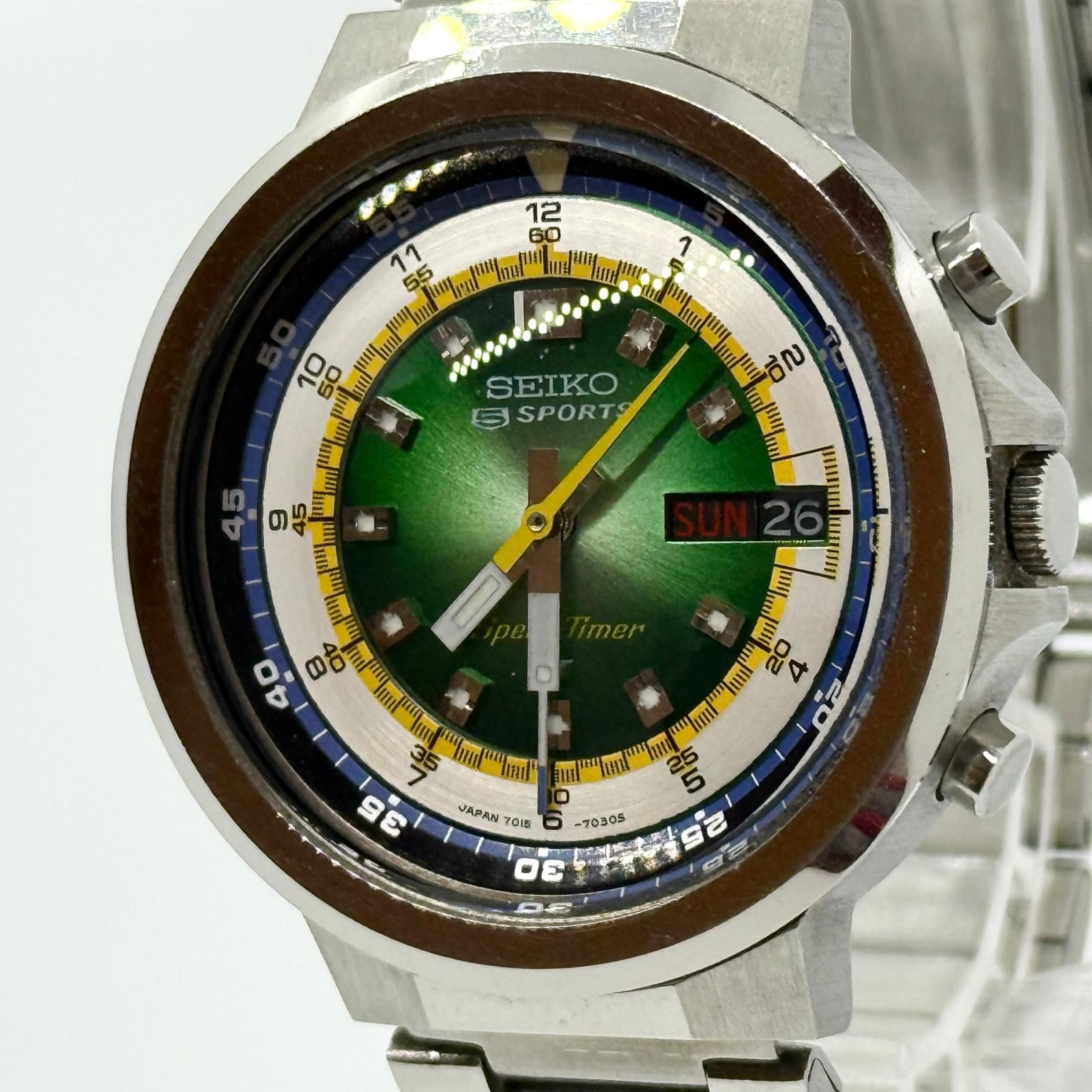 SEIKO セイコー 5スポーツ スピードタイマー クロノグラフ 7015-7020 