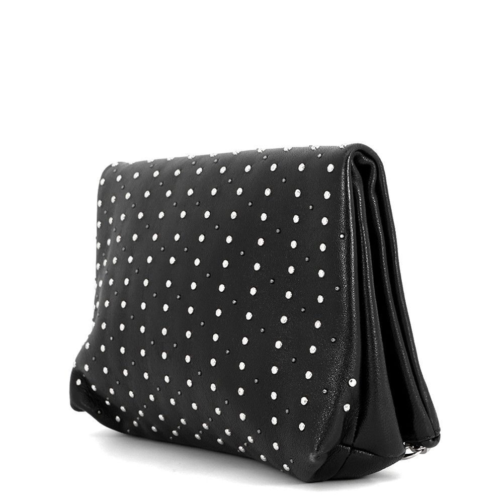 ジミーチュウ クラッチバッグ スタッズ レザー JIMMY CHOO 黒