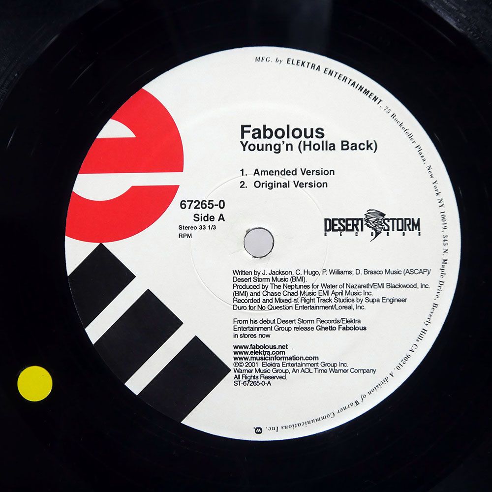 米 US盤 FABOLOUS/YOUNG'N (HOLLA BACK)/DESERT STORM 672650 12