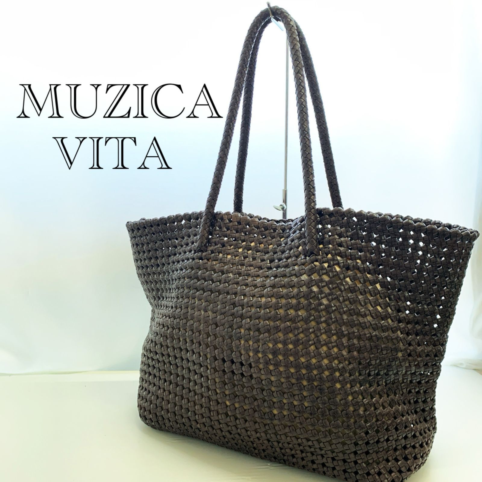 MUZICA VITA ムジカ ヴィータ カゴバッグ トートバッグ レザー 本革 ダークブラウン レディース 鞄 _218067