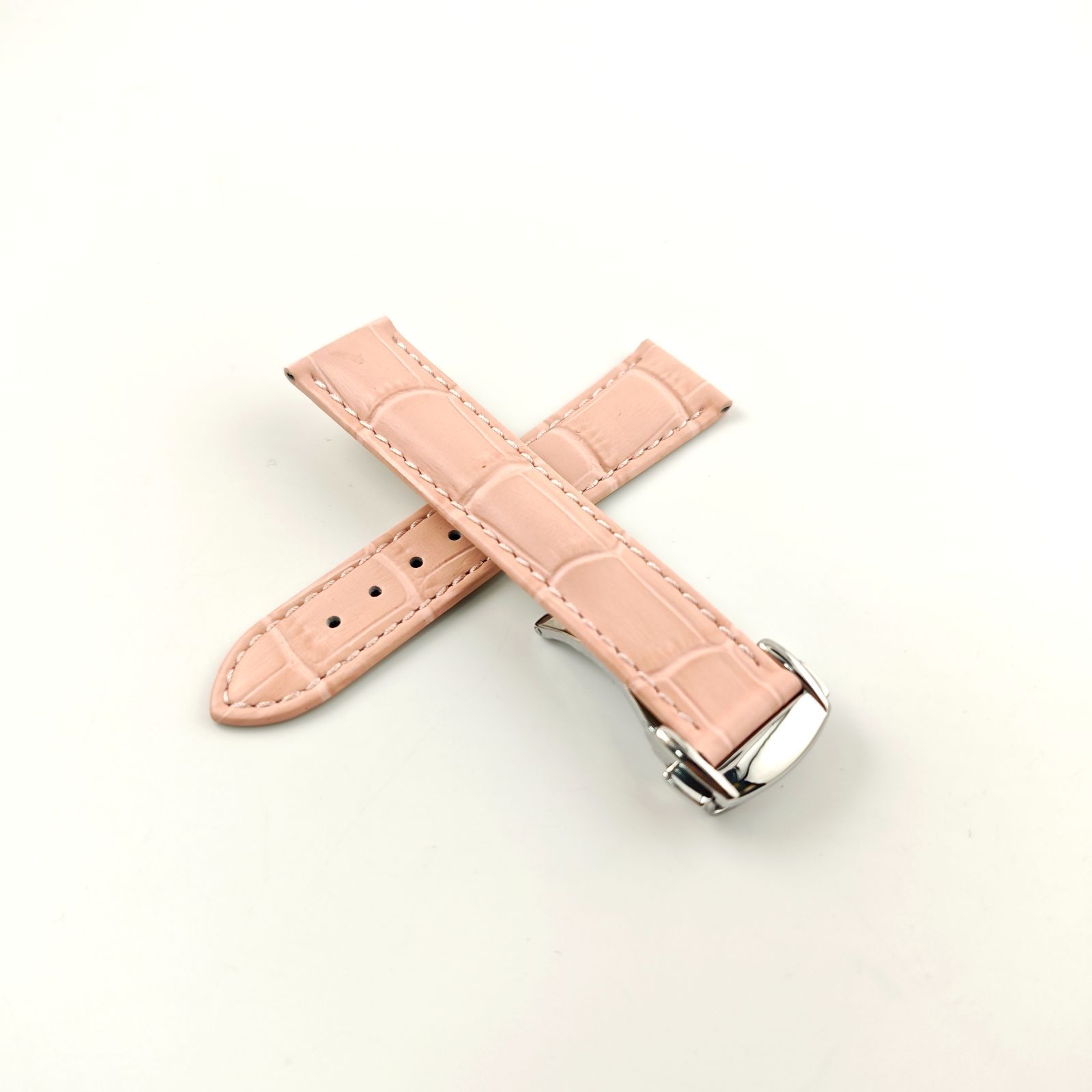 18mm 腕時計 レザー 革ベルト ピンク Dバックル 【対応】オメガ スピードマスター シーマスター120 等