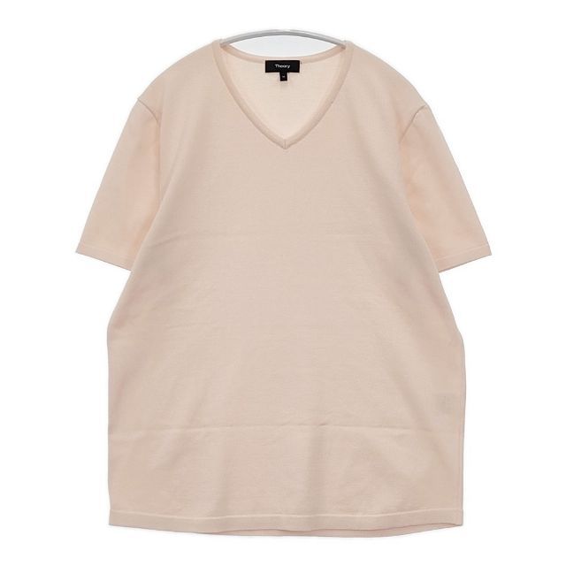 theory RASA HEARST コットンポリエステル Vネック カットソー 半袖ニットソー セーター ニット ピンク メンズ セオリー【中古】6-0422S∞