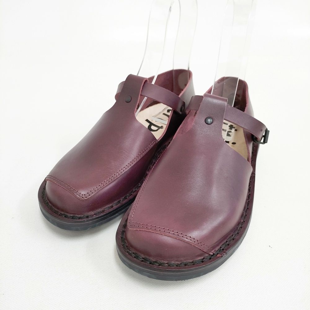 trippen WALKER Tストラップ レザー サイズ35 シューズ・靴 エンジ レディース トリッペン【中古】6-0422G◎