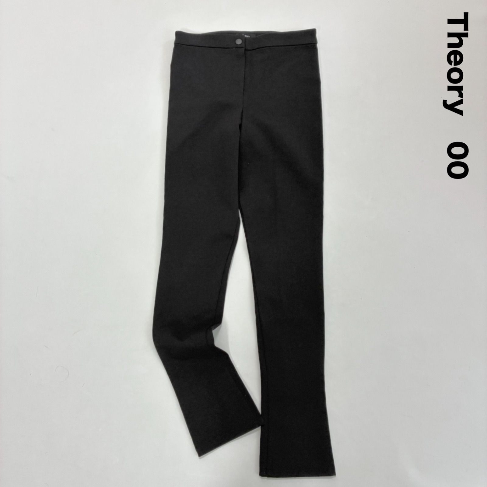 Theory セオリー☆コンパクトニットジャージースキニーフィットパンツ 00 ブラック レギンス ストレッチ 23AW