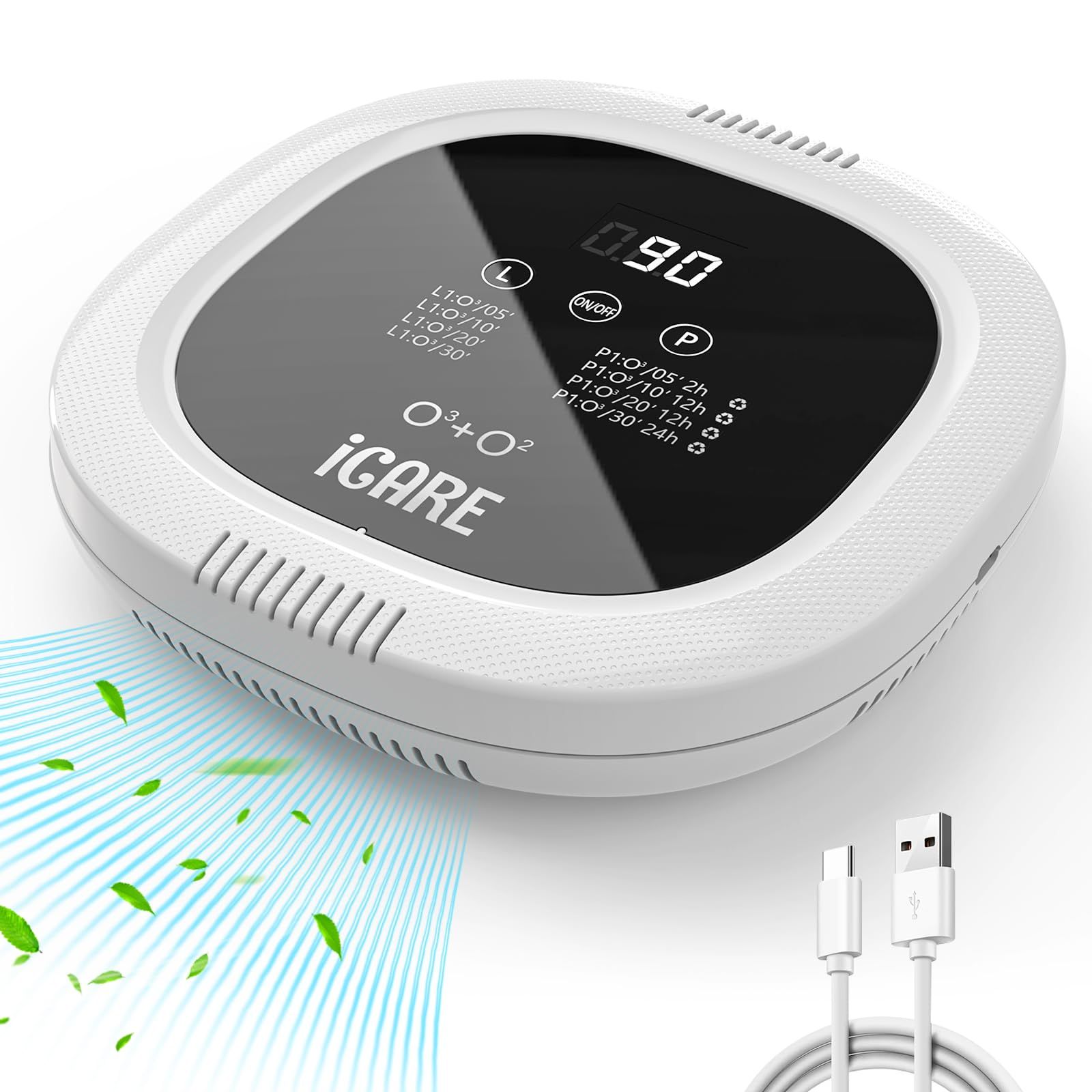 オゾン発生器 10000mAh 充電式 オゾン脱臭機 家庭用 空気清浄機 強力消臭 脱臭装置 無線 脱臭機 静音 イオン発生器 フィルター交換不要 キッチン、トイレ、ペット、バスルーム、オフィス、車、玄関、ホルムアルデヒド最適 日本語説明書付 ホワイト shu