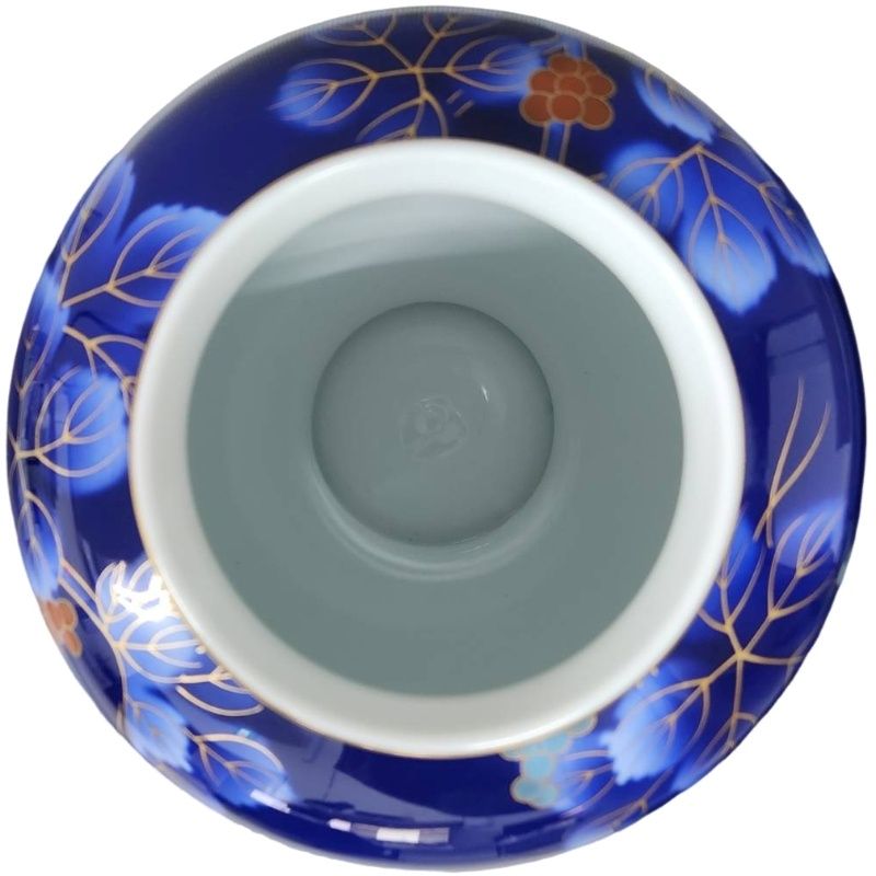 深川製磁 有田焼 葡萄 花瓶 桐箱付き H25.5cm×W10.5～20.5cm 未使用