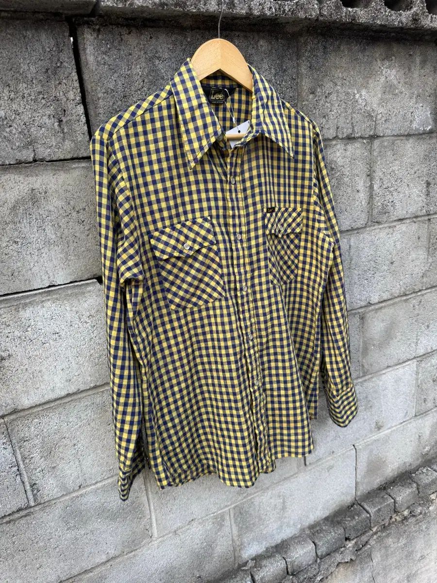 長袖シャツ 70s Lee ヴィンテージ CHECK ウェスタン シャツ M