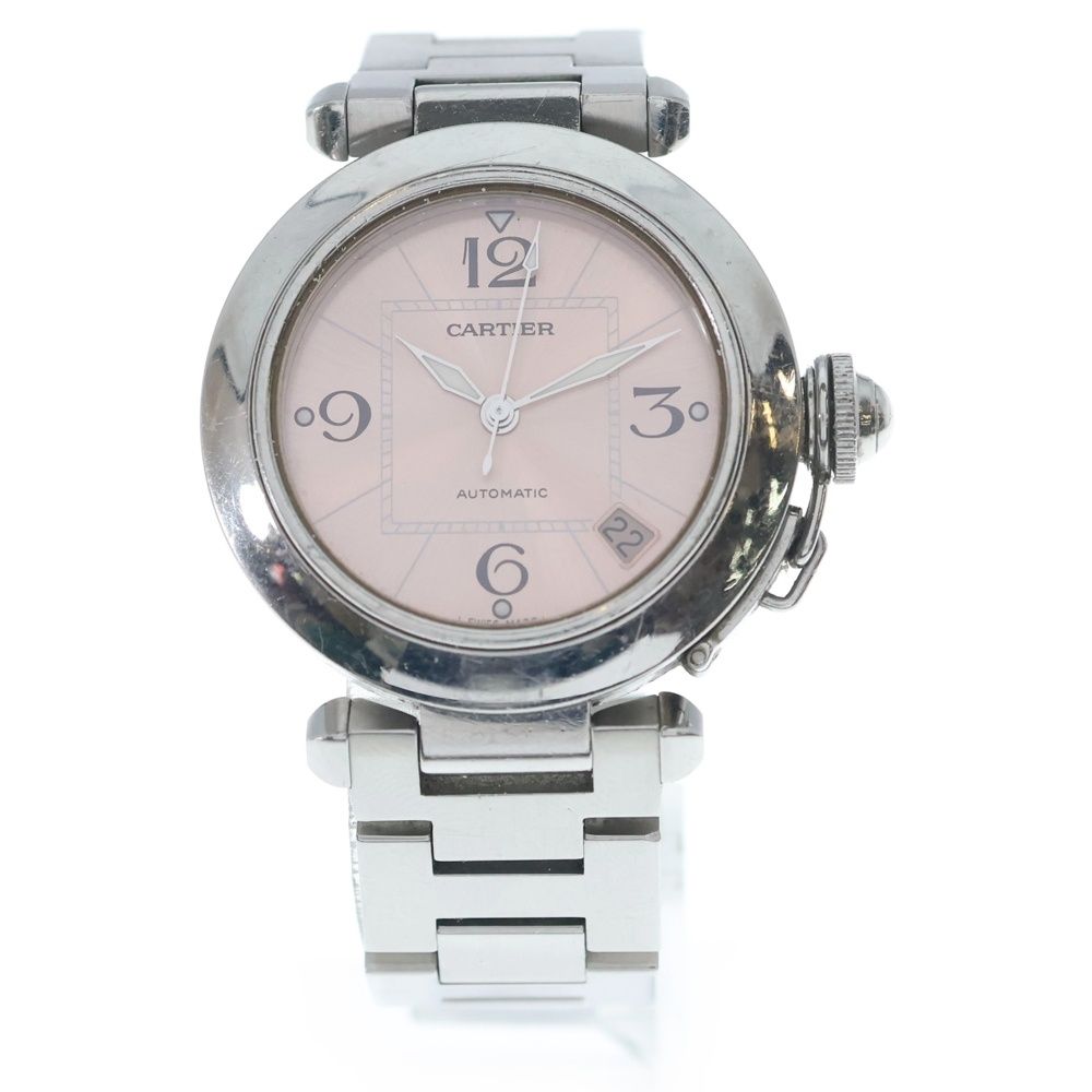 Cartier (カルティエ) パシャC デイト 自動巻き 腕時計 ピンク文字盤 シルバーW31075M7