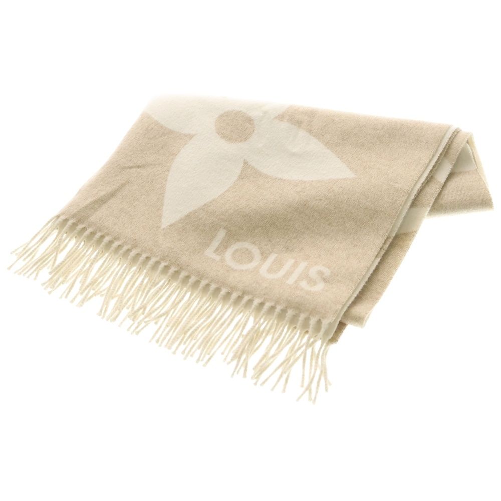 LOUIS VUITTON (ルイヴィトン) エシャルプ ジ アルティメット シャイン モノグラム マフラー ストール カシミヤ混 アイボリー M77855