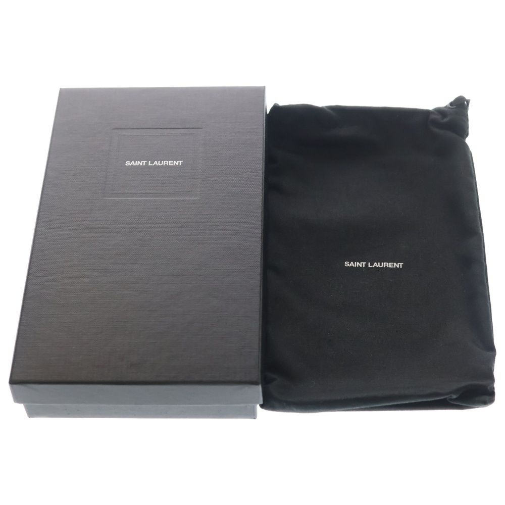 SAINT LAURENT PARIS (サンローランパリ) カサンドラ サンローラン マトラッセ ラージ フラップウォレット 財布 ブラック/シルバー 372264