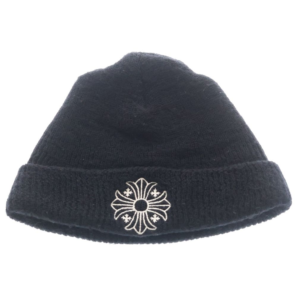 CHROME HEARTS (クロムハーツ) WOOL WATCH CAP CHプラス刺繍ビーニー ブラック